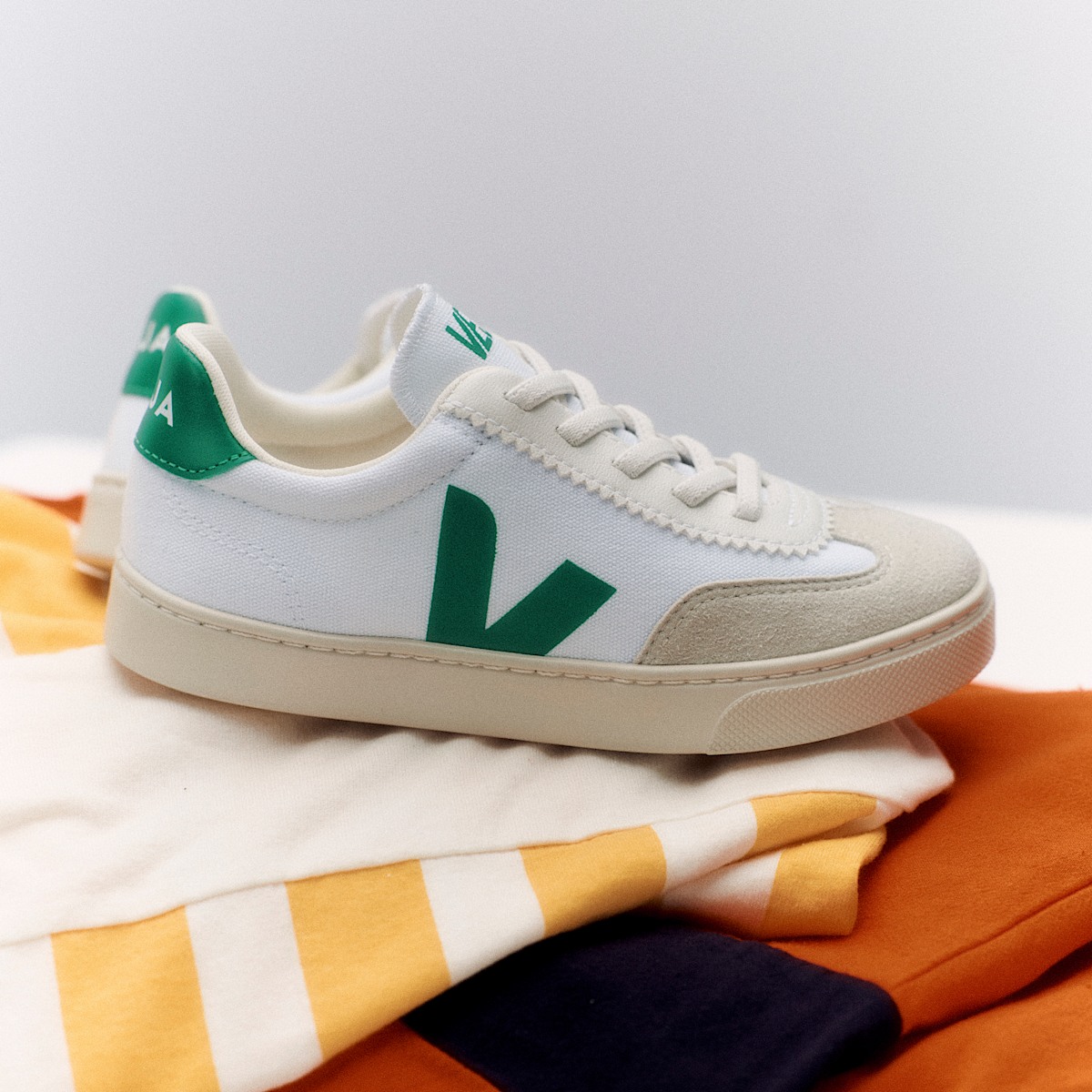 VOLLEY ELASTIC LACES CANVAS WHITE EMERAUDE - Image 4