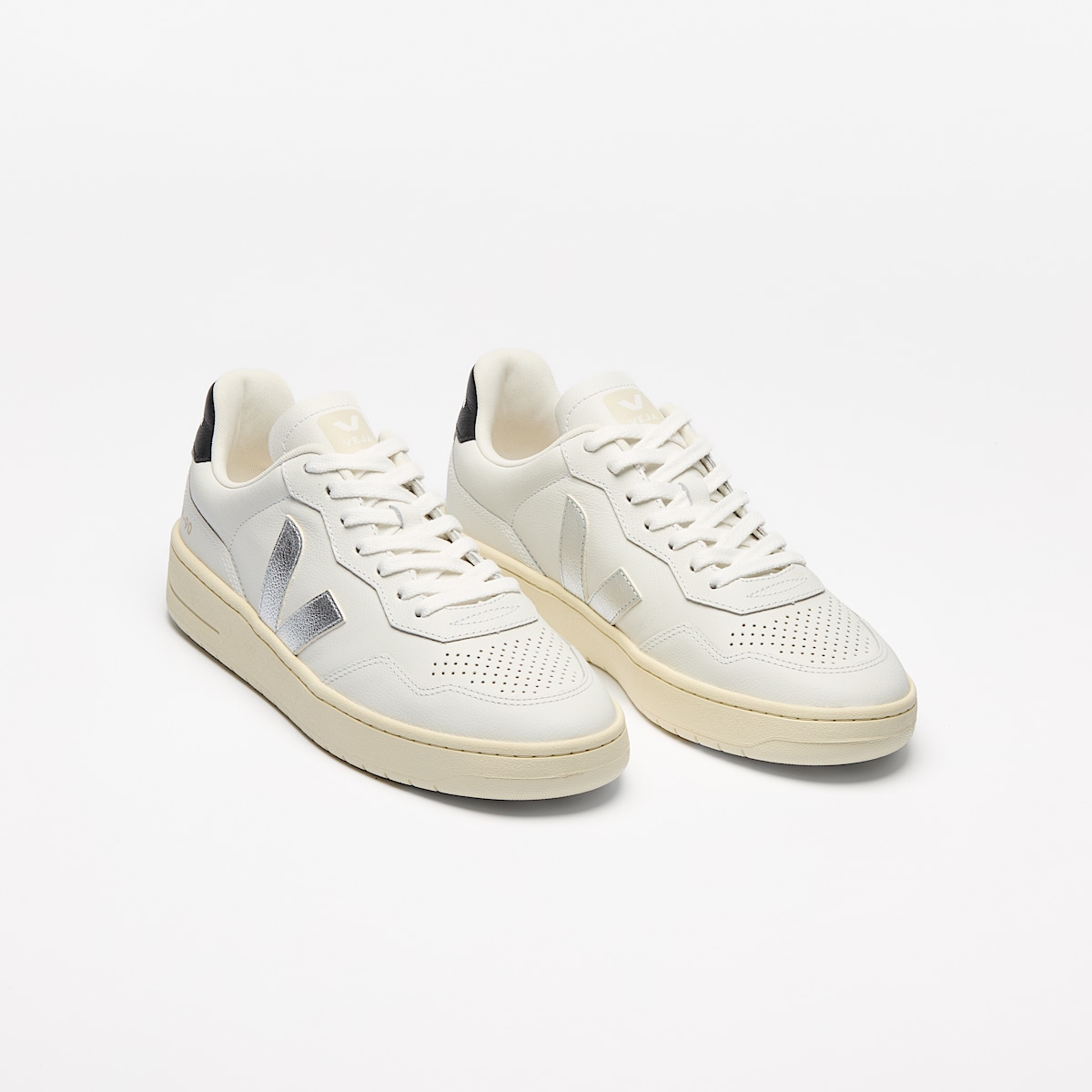 V-90 LEATHER WHITE SILVER BLACK - Image 2