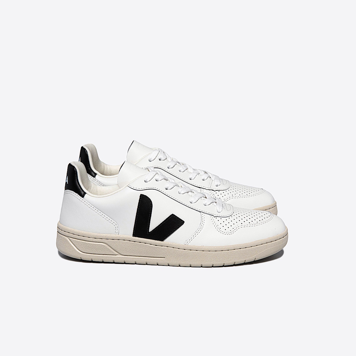 V-10 LEATHER WHITE BLACK