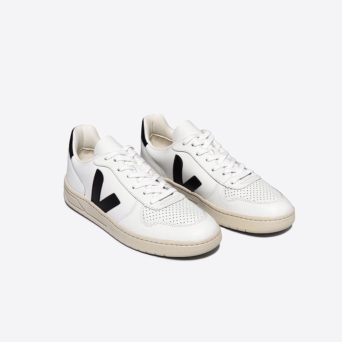 V-10 LEATHER WHITE BLACK - Image 2