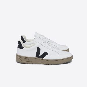 V-12 LEATHER WHITE BLACK DUNE